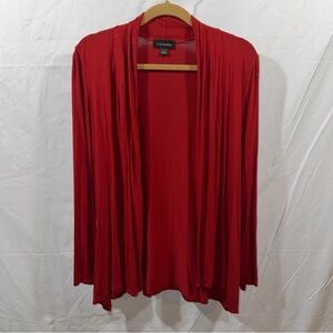 G Collection Women’s Cardigan Size Large Red Open Front Lightweight Long Sleeves
